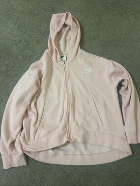 Nike Pink Zip-Up Hooded Sweatshirt